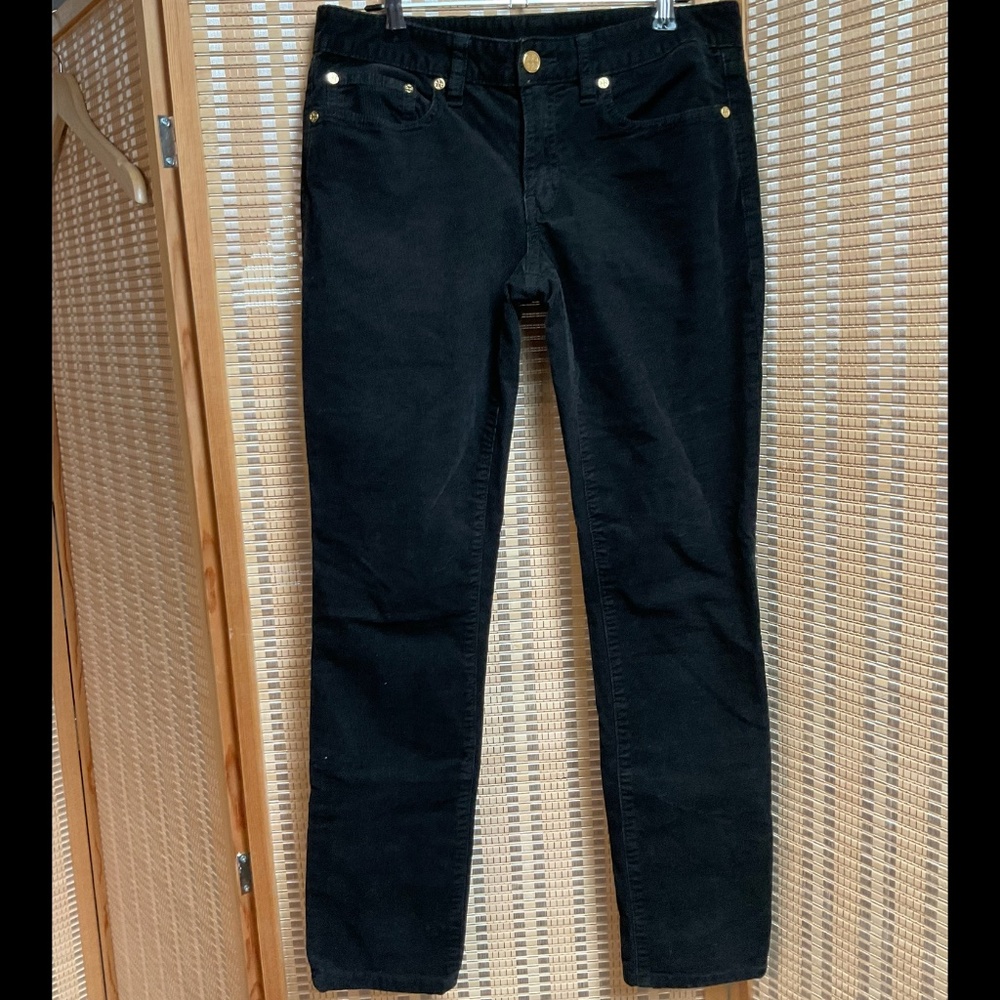 TORY BURCH Ivy Super Skinny Corduroy pants black size 27